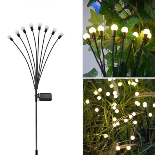 Lyng solcelle lampe med 8 pærer