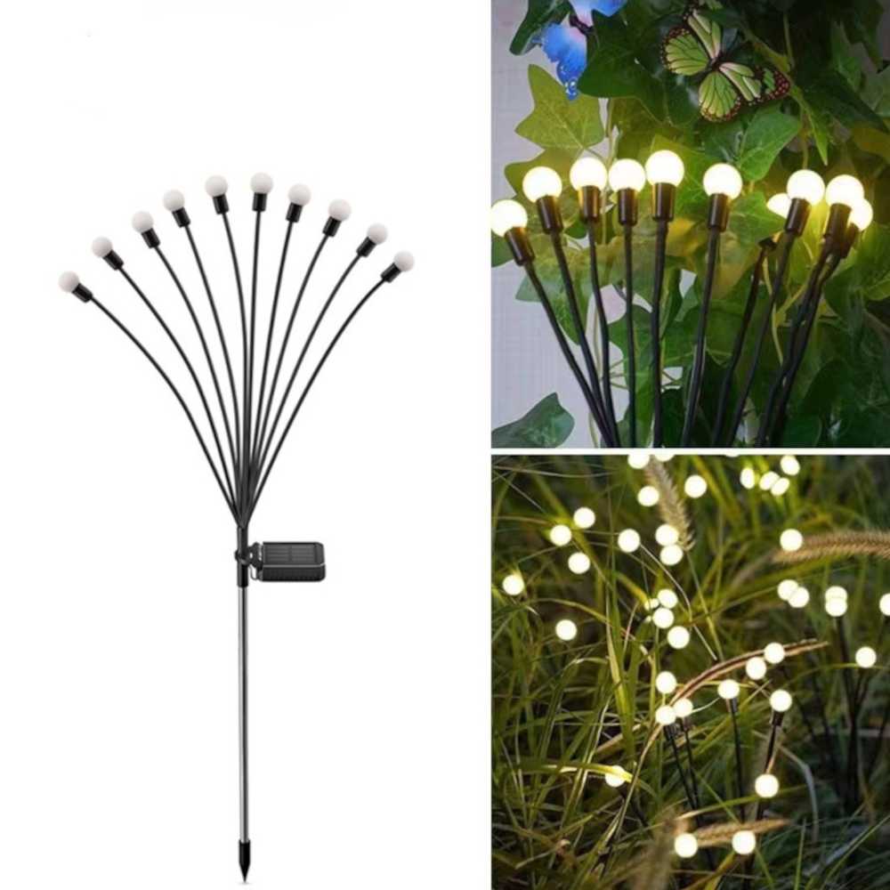 Lyng solcelle lampe med 10 pærer