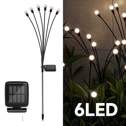 Lyng solcelle lampe med 6 pærer